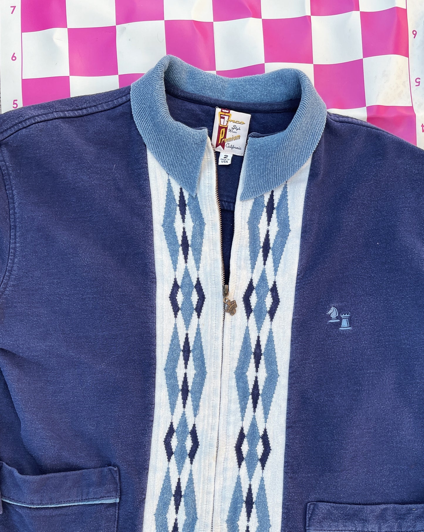 JNCO Full Zip Chess Sweater (L)